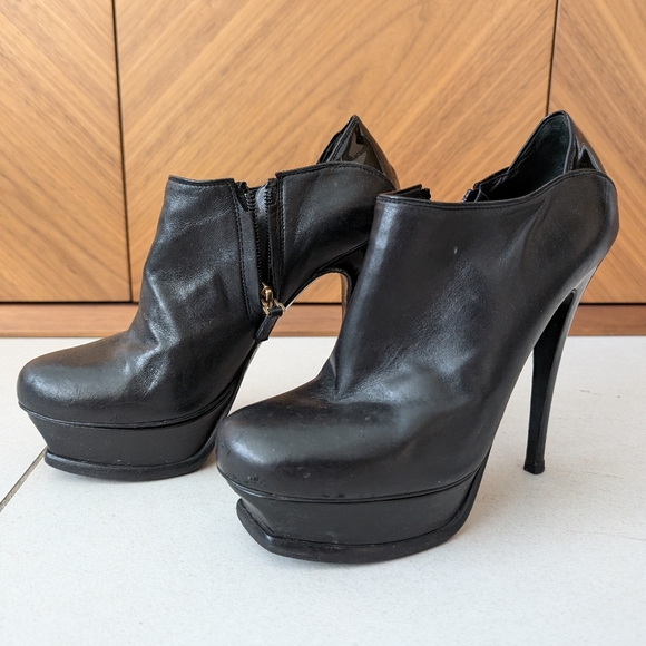 YSL Black High Heel Platform Booty Size 7.5 - Picture 3 of 5